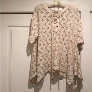 Moon River Crochet Lace-up Top